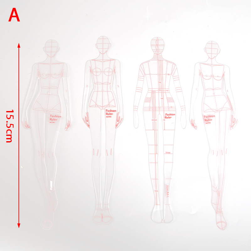 Women Fashion Figure Template - 4pcs/set Women Fashion Drawing Ruler Figure