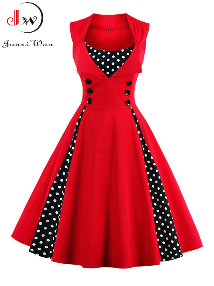 Women'S Fashion Of The 50S - S-5XL Women Robe Retro Vintage Dress