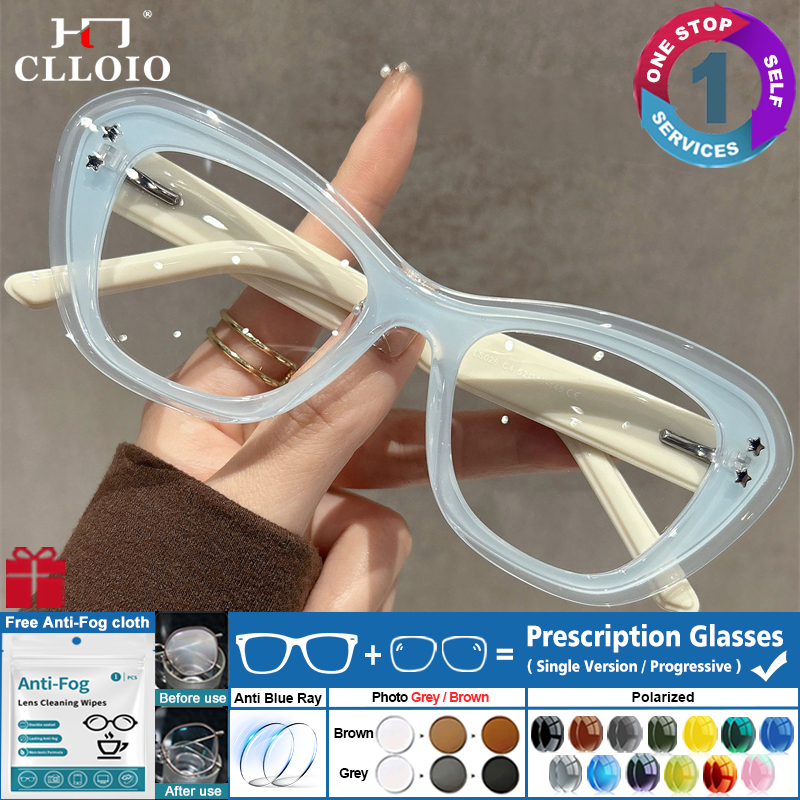 Women'S Fashion Reading Glasses - CLLOIO Fashion Cat Eye Frame Blue
