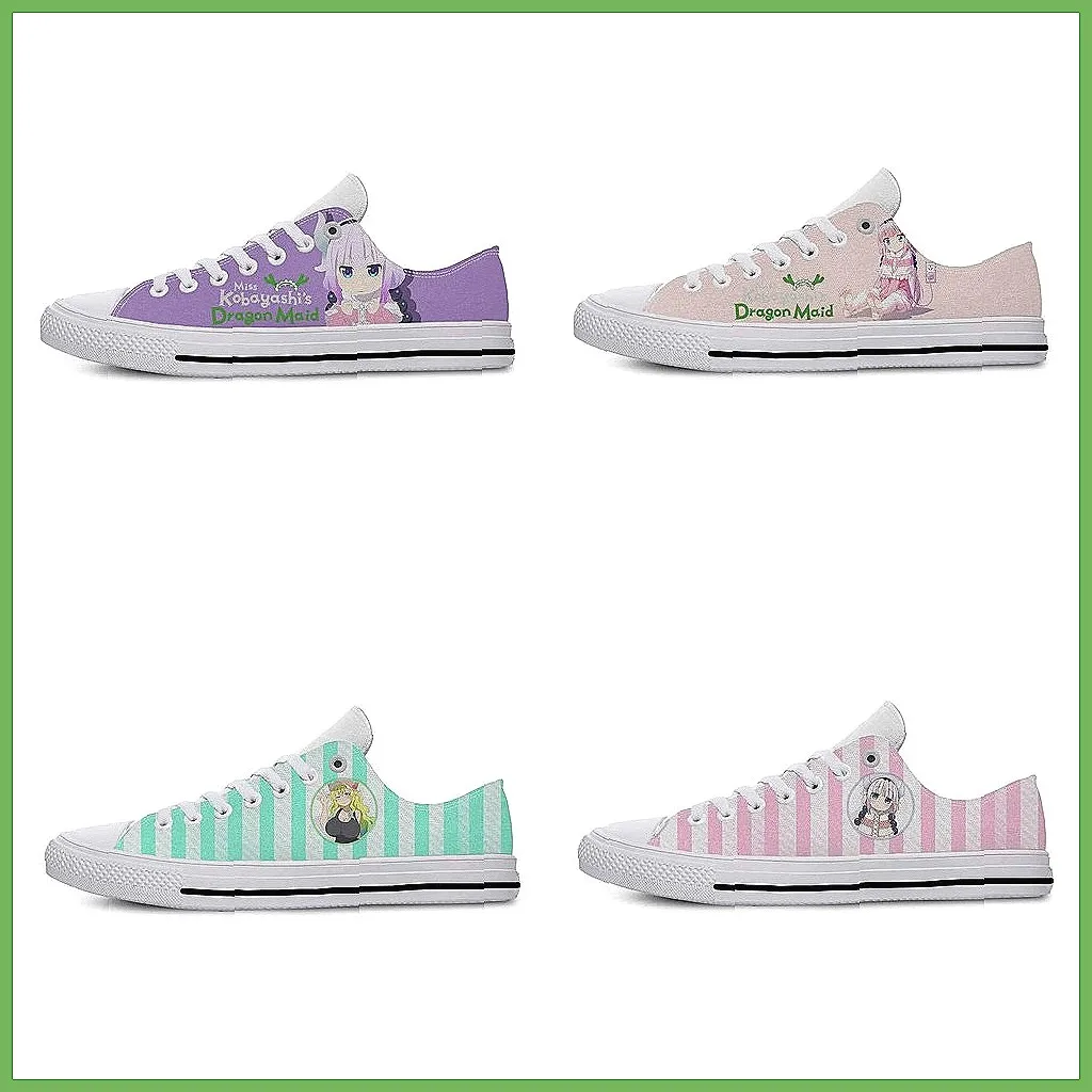 Women'S Fashion Business Casual - Anime Dragon Maid Canvas Sneakers 3D