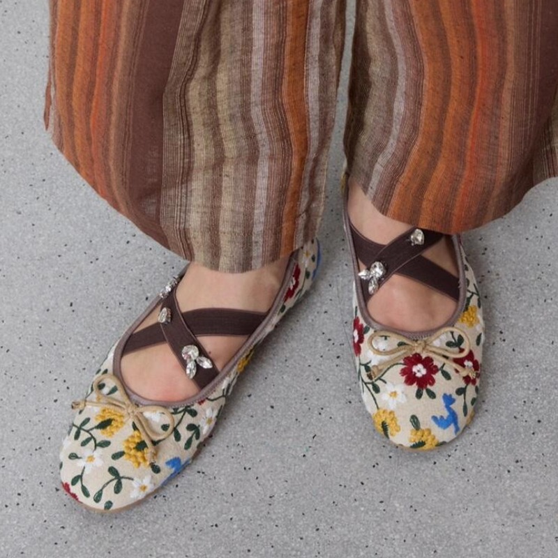 Embroidery Flower Ballet Flats - Women'S Fashion Brands incelemesi ve fiyatı