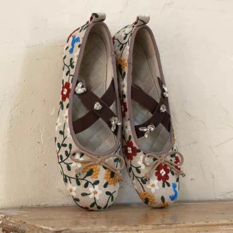 Embroidery Flower Ballet Flats - Women'S Fashion Brands incelemesi ve fiyatı
