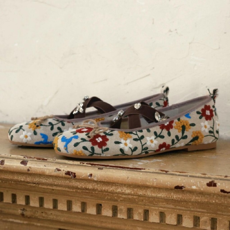 Embroidery Flower Ballet Flats - Women'S Fashion Brands incelemesi ve fiyatı