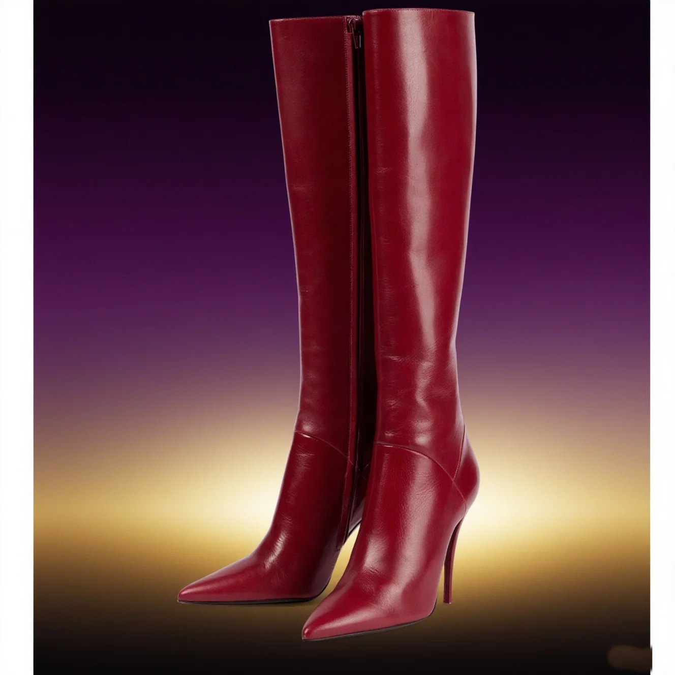 Matte Leather Knee High Boots  - Women'S Fashion Leather Boots incelemesi ve fiyatı
