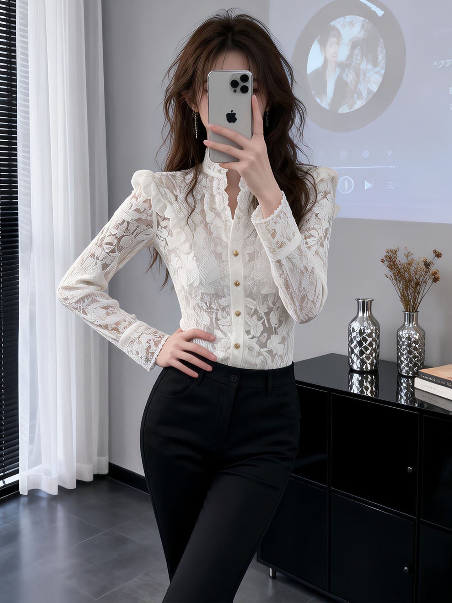 Elegant White Lace Shirt Korea - Women'S Fashion Of The 50S incelemesi ve fiyatı