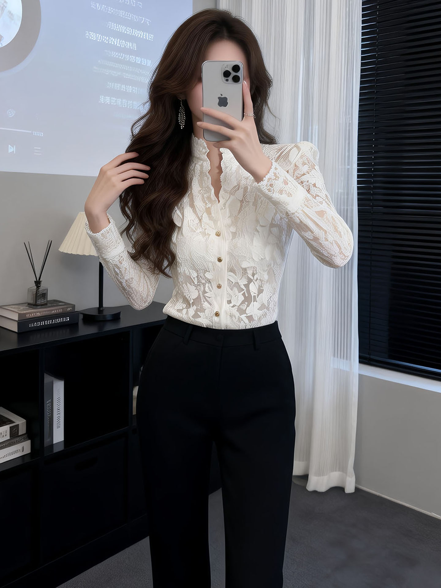 Elegant White Lace Shirt Korea - Women'S Fashion Of The 50S incelemesi ve fiyatı