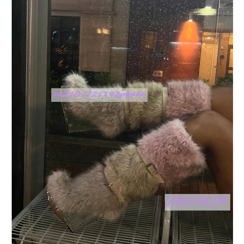 Winter Gradient Furry Transpar - Women'S Fashion Leather Boots incelemesi ve fiyatı