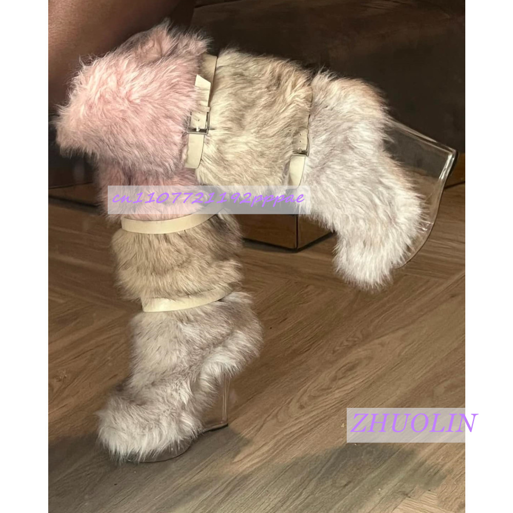 Winter Gradient Furry Transpar - Women'S Fashion Leather Boots incelemesi ve fiyatı