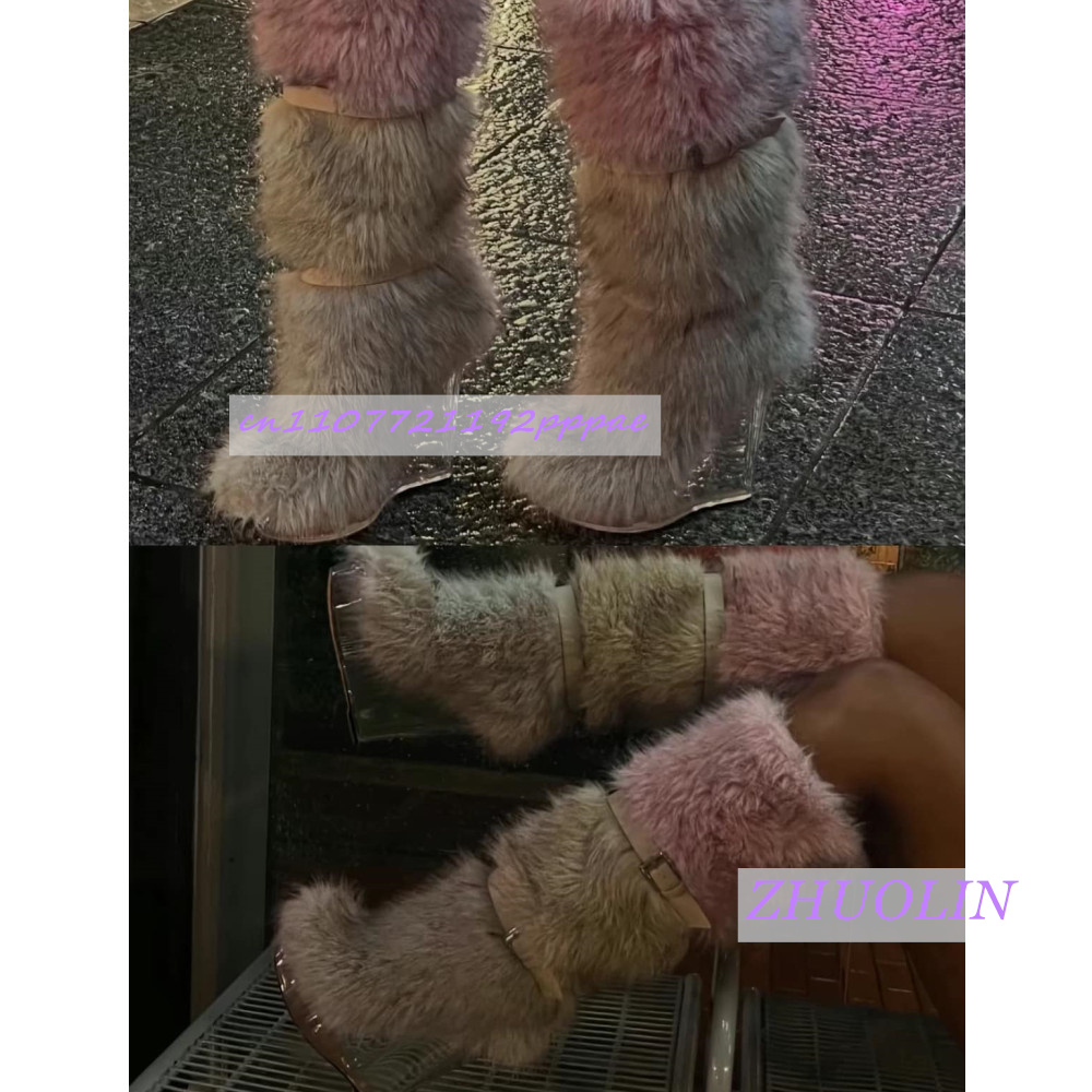 Winter Gradient Furry Transpar - Women'S Fashion Leather Boots incelemesi ve fiyatı