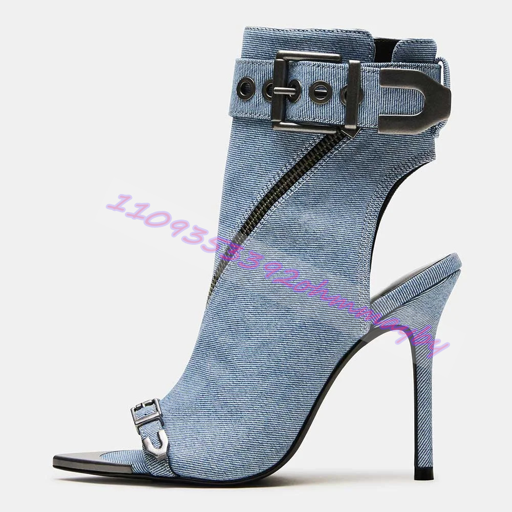 Summer Blue Denim Pointed-Toe  - Women'S Fashion Belts incelemesi ve fiyatı