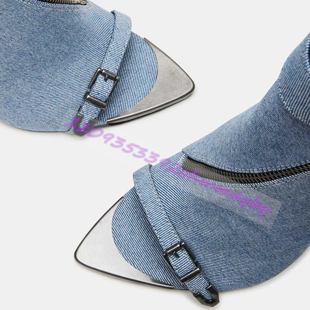 Summer Blue Denim Pointed-Toe  - Women'S Fashion Belts incelemesi ve fiyatı