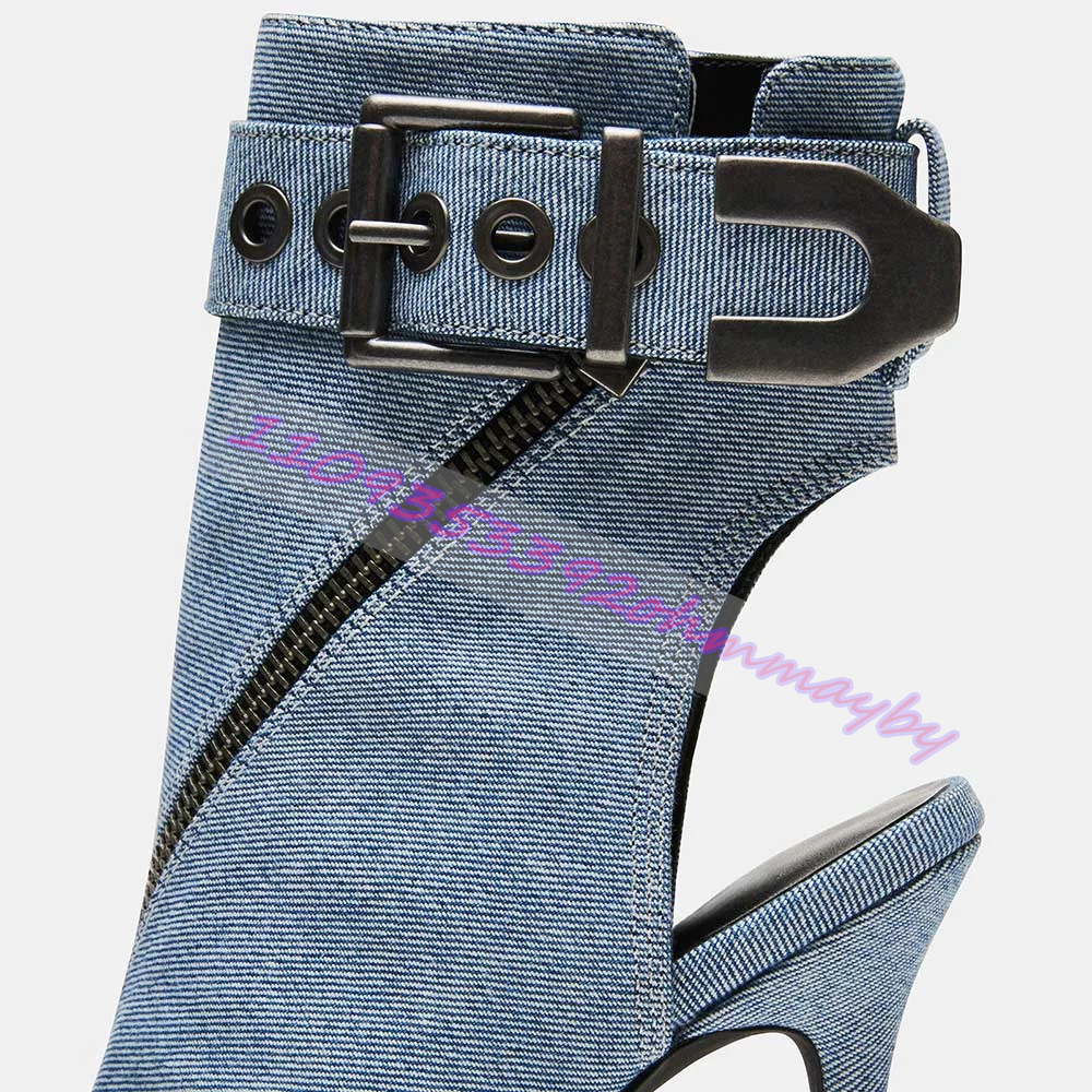 Summer Blue Denim Pointed-Toe  - Women'S Fashion Belts incelemesi ve fiyatı