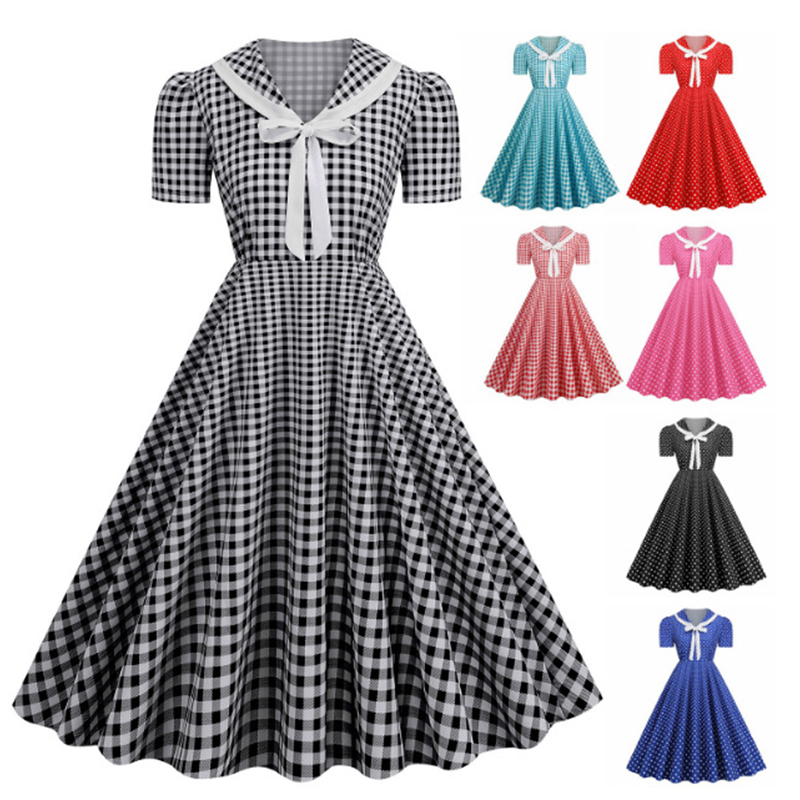 Polka Dot Printed Vintage Larg - Women'S Fashion Of The 50S incelemesi ve fiyatı