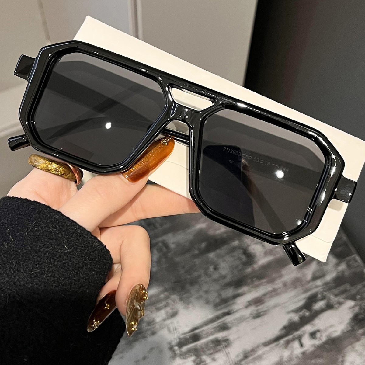 New Retro Square Double Beam S - Women'S Fashion Eyewear incelemesi ve fiyatı