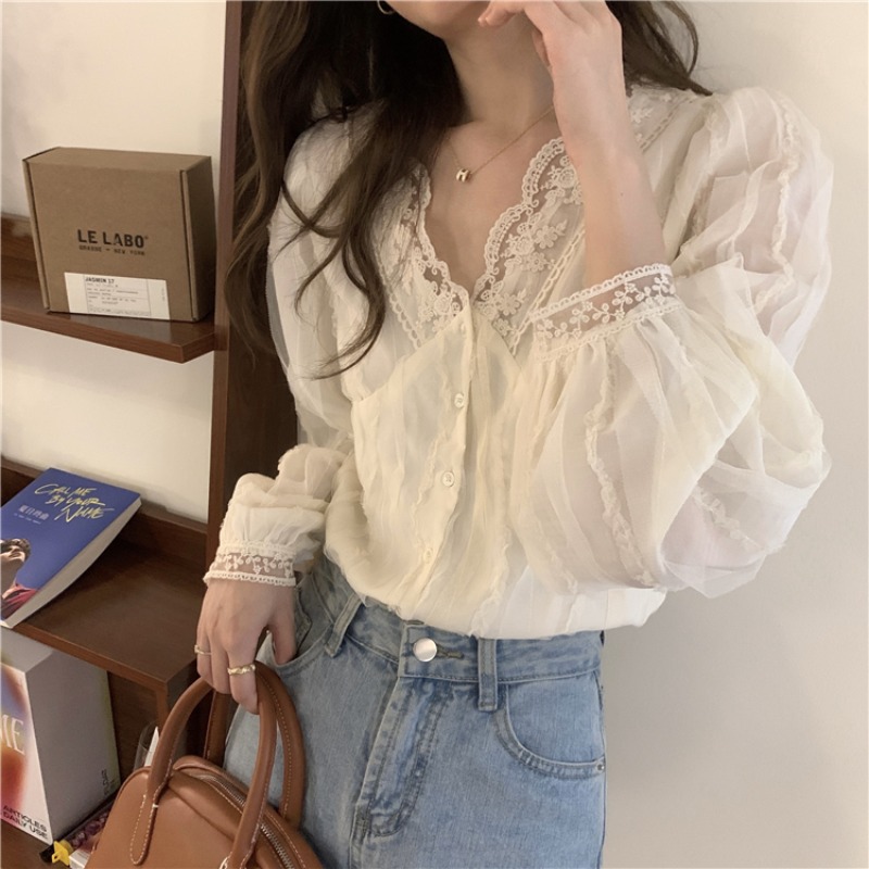 Shirts Women Lace Patchwork Fa - Women'S Fashion Designer Clothes incelemesi ve fiyatı