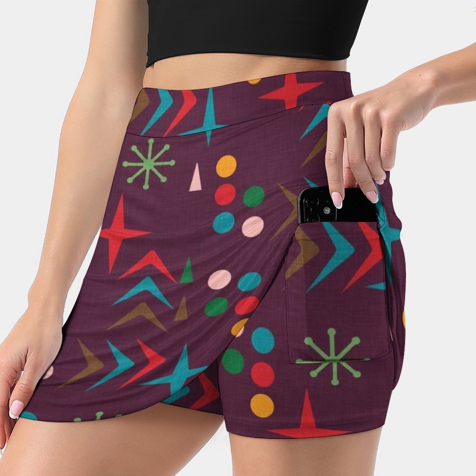 Atomic Pattern Purple Mid Cent - Women'S Fashion Of The 50S incelemesi ve fiyatı