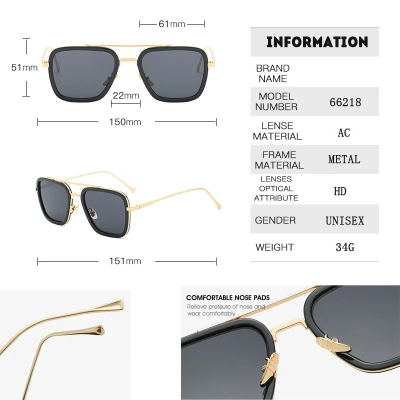 Steam Punk Tony Stark Sunglass - Women'S Fashion Eyewear incelemesi ve fiyatı